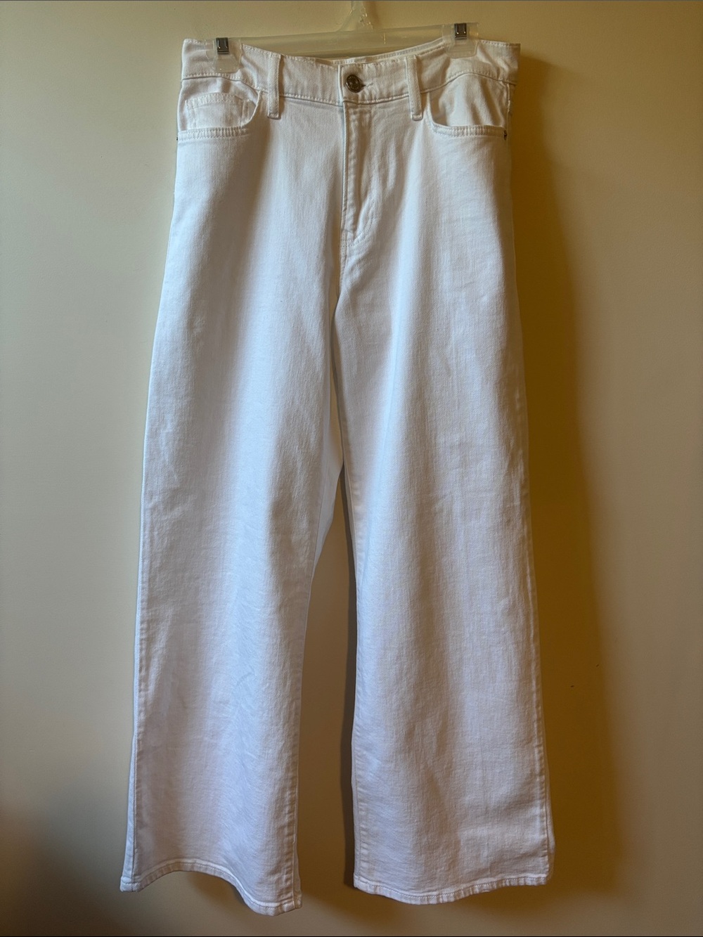 Frame Le Slim Palazzo White Wideleg Jeans